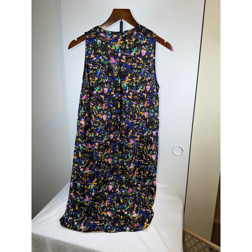 Collective Concepts Dress Womens Medium Black Multicolor Abstract Splatter Mini - Picture 3 of 9